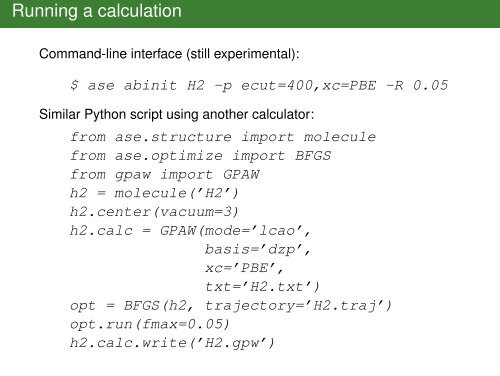 Introduction to ASE - Quantum Espresso