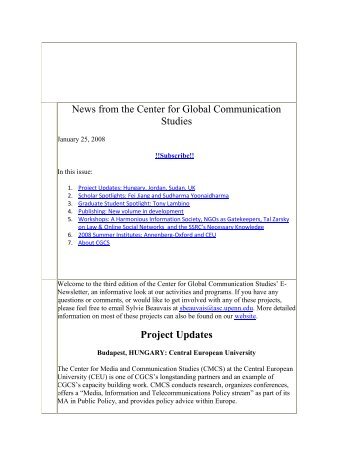 Vol. 1, No. 3 - Center for Global Communication Studies - University ...