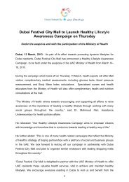 Dubai Festival City Mall to Launch Healthy Lifestyle Awareness ...