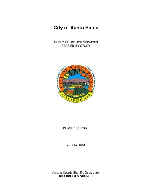 Police Services Feasibility Study - City of Santa Paula