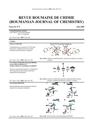 revue roumaine de chimie (roumanian journal of chemistry)