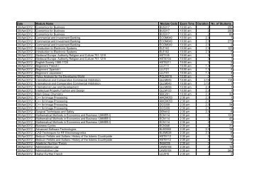 2012 Exam Timetable
