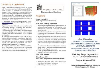 Commissione Strutture Prof. Ing. Sergio Lagomarsino DICAT ...