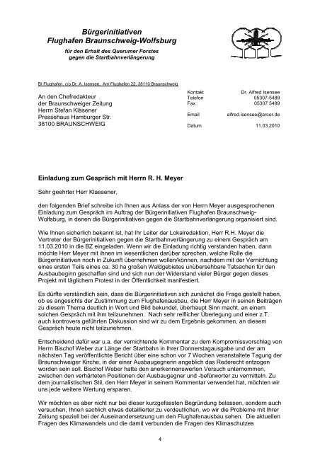 ErklÃ¤rung von Dr. Alfred Isensee - BÃ¼rgerinitiative Waggum