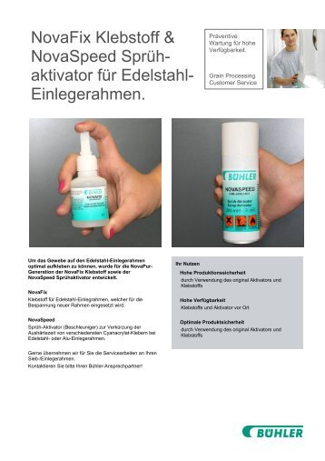 NovaFix Klebstoff & NovaSpeed Sprüh- aktivator für Edelstahl - Bühler