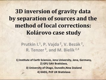 Prutkin, Vajda, Tenzer, Bielik 3D inversion of gravity data by ...