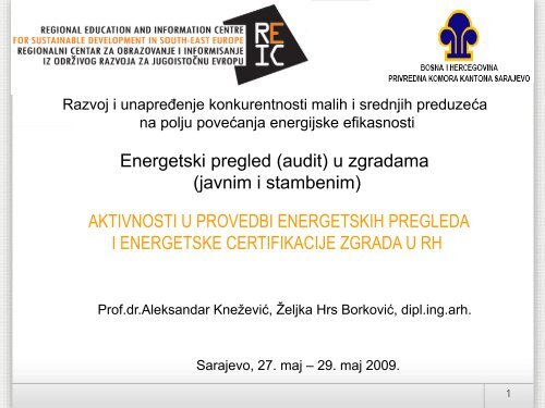 Aktivnosti u provedbi energetskih pregleda - Centar za energetsku ...