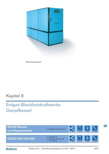 Kapitel 9 Erdgas-Blockheizkraftwerke Dampfkessel - Buderus