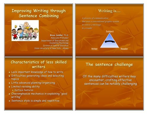 3.4 Bruce Saddler - Sentence Combining - Handout