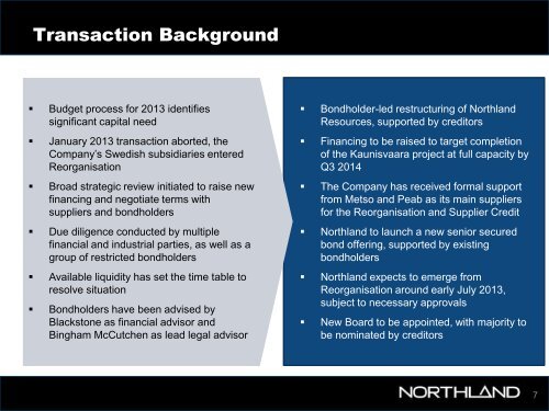 Investor Presentation May 2013 - Northland Resources