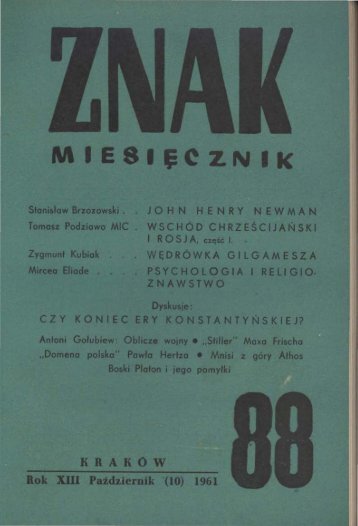 Nr 88, paÅ¼dziernik 1961 - Znak