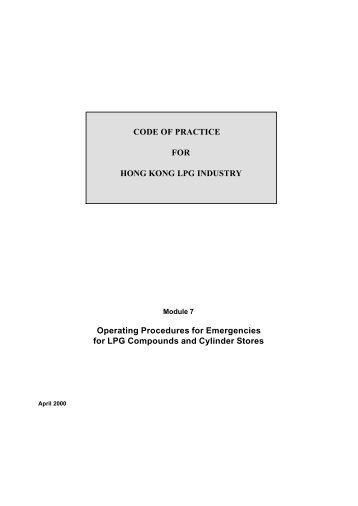 Operating Procedures for Emergencies for LPG Compounds and