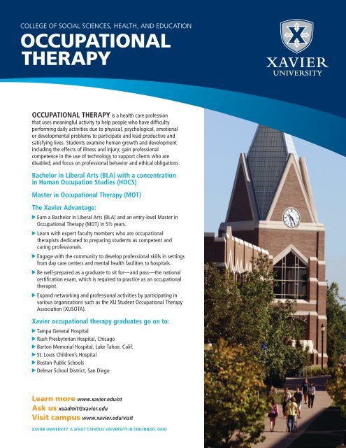 OCCUPATIONAL THERAPY - Xavier University