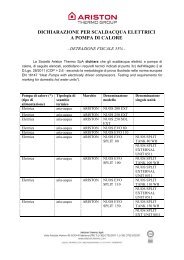 dichiarazione per scaldacqua elettrici a pompa di ... - Nuos Ariston