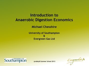 Introduction to Anaerobic Digestion Economics - Koppa