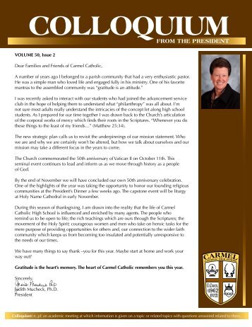 Volume 50, Issue 2 - Carmel Catholic High School
