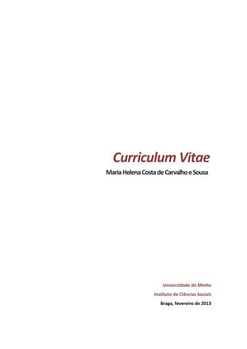 Curriculum Vitae da Candidata - ICS - Universidade do Minho