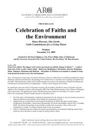 Celebration of Faiths and the Environment Many Heavens, One Earth