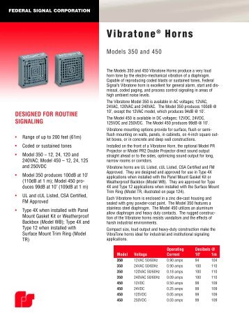 Vibratone® Horns - Federal Industrial Sales