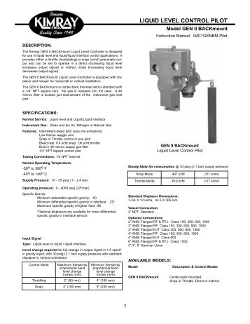 GEN II BACKmount:Back Pressure.qxd.qxd - Home | Kimray Mobile