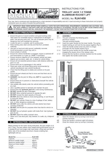 InsTrUcTIons For: TROLLEY JACK 1.5 TONNE ALuMiNiuM ... - Sealey