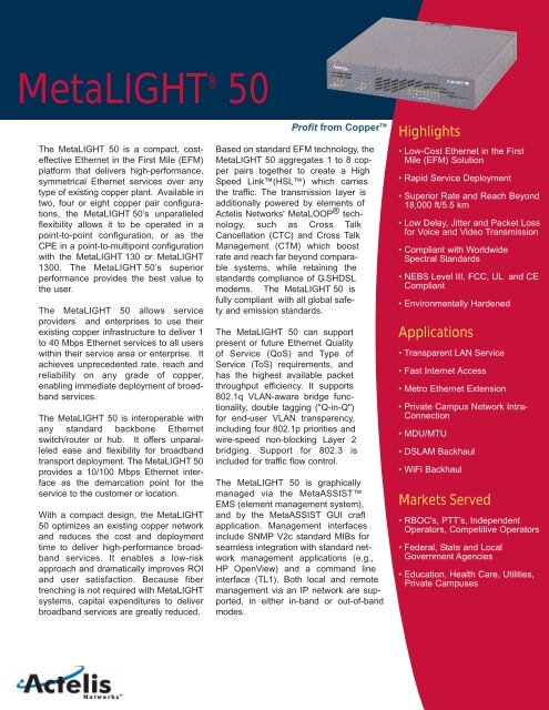 MetaLIGHTÂ® 50 - VoxTechnologies