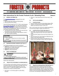 Co-Ax Â® Reloading Press Instructions - Forster Products