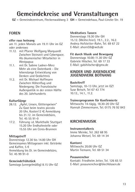 06.Dez. - 13.Feb.2012 - Evangelischen Kirchengemeinde Botnang
