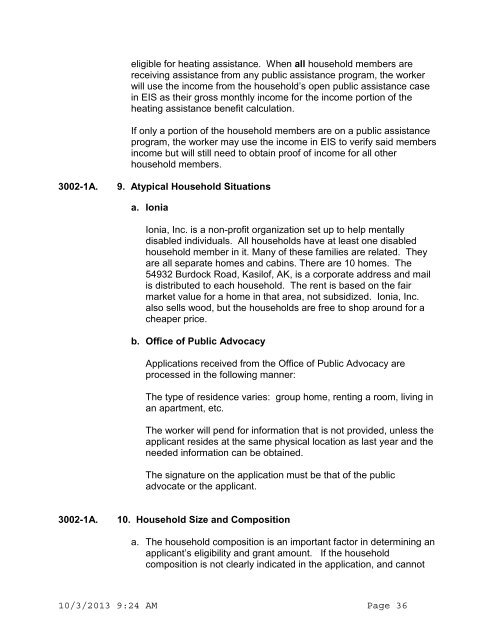 alaska heating assistance programs policy manual - DPAweb ...