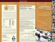 WilDeRness tRAvel CouRse - Sierra Club - Angeles Chapter
