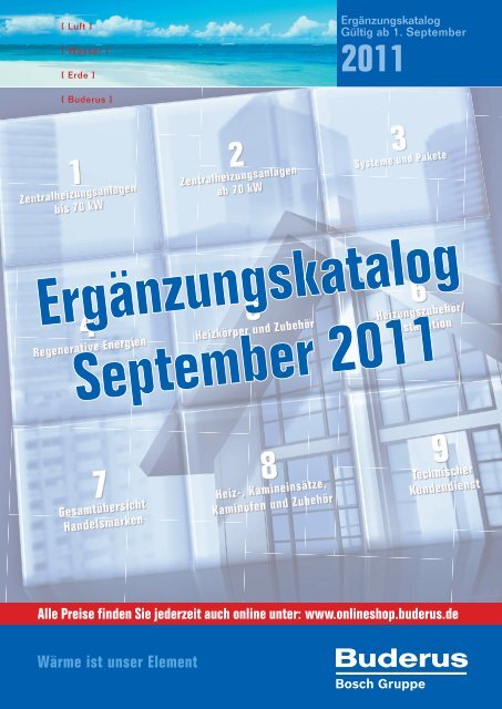 2011 Warme Ist Unser Element Erganzungskatalog Buderus