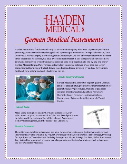 German Medical Instruments