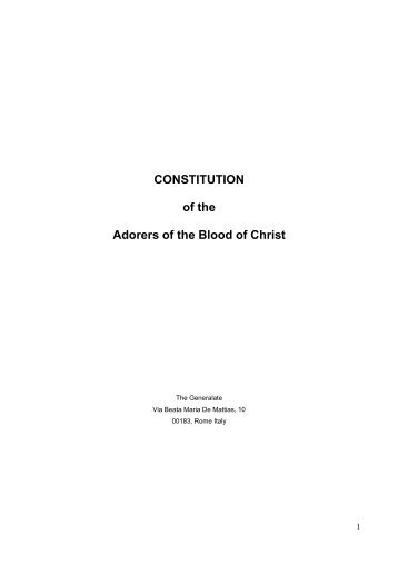 ASC Constitution - Adorers of the Blood of Christ