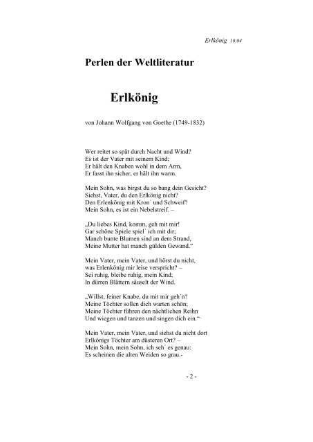 Erlkönig -von J. W. von Goethe