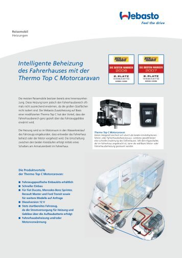 Intelligente Beheizung des Fahrerhauses mit der Thermo Top C ...