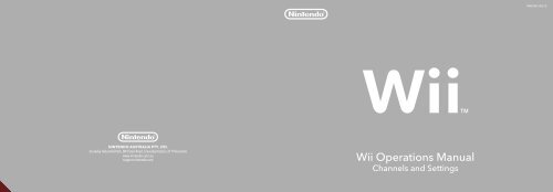 Wii Operations Manual - Channels and Settings - Nintendo of Australia