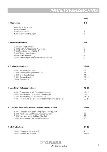 7.einstellen und umstellen der zp-2n - Grass