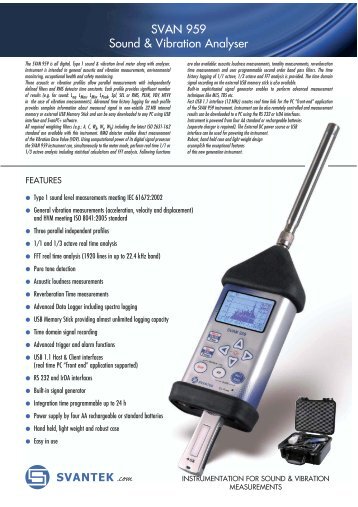 SVAN 959 Sound & Vibration Analyser