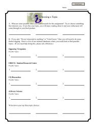 Choose a Topic Worksheet Science Research Project Ideas