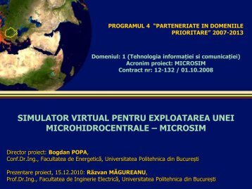 SIMULATOR VIRTUAL PENTRU EXPLOATAREA UNEI ... - Prezentare