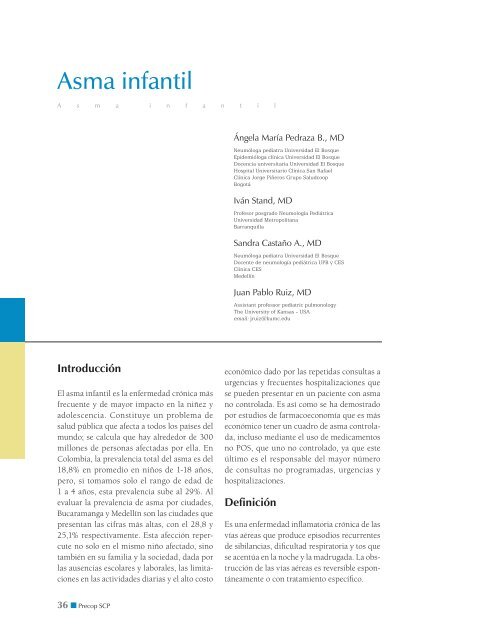 Asma infantil - Sociedad Colombiana de Pediatria