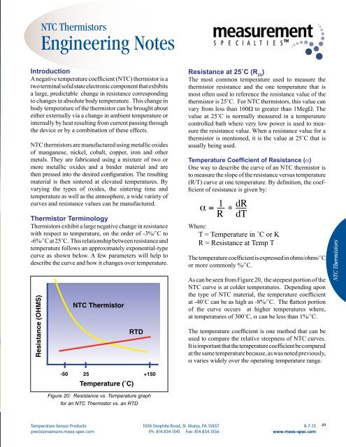 NTC Thermistor Engineering Notes - Digikey