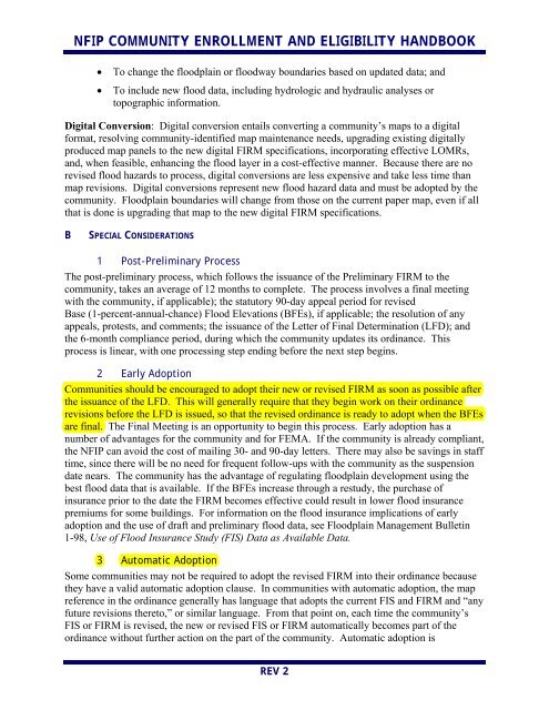 Nfip Documents NFIP COMMUNITY ENROLLMENT AND ELIGIBILITY HANDBOOK