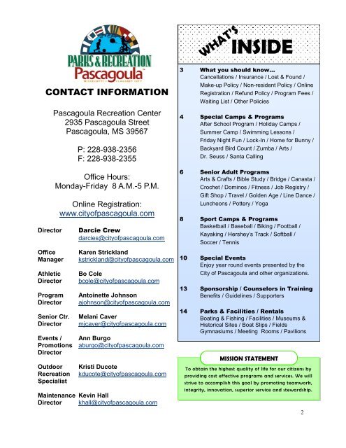 Program and Activities Guide - City of Pascagoula