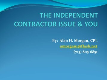 Independent Contractor & You - American Association of ...