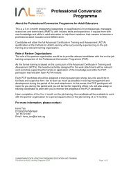 Professional Conversion Programme - Institute for Adult Learning ...