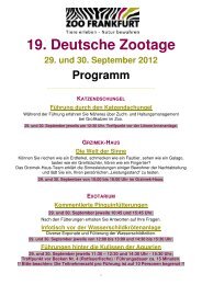 Programm 19. Zootage - Zoo Frankfurt