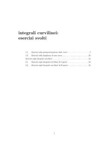 integrali curvilinei: esercizi svolti