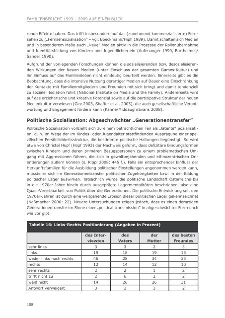 5. Familienbericht 1999 - 2009 auf einen Blick - BMWA