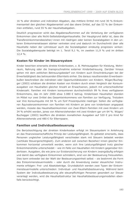 5. Familienbericht 1999 - 2009 auf einen Blick - BMWA